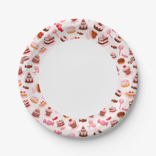 Süßer Hintergrund Pappteller (Vorderseite)