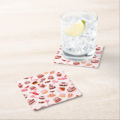 Süßer Hintergrund Rechteckiger Pappuntersetzer (Vor Ort)