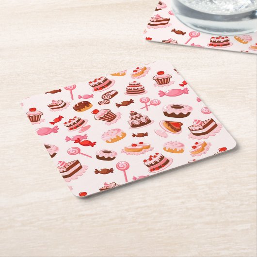 Süßer Hintergrund Rechteckiger Pappuntersetzer (angewinkelt)