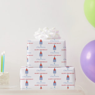Süßer Hippopotamus Flusspferd Individueller Name G Geschenkpapier