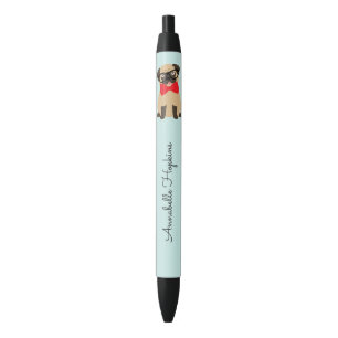 Süßer Hipster-Pug-Name Schwarzer Tintenstift Kugelschreiber