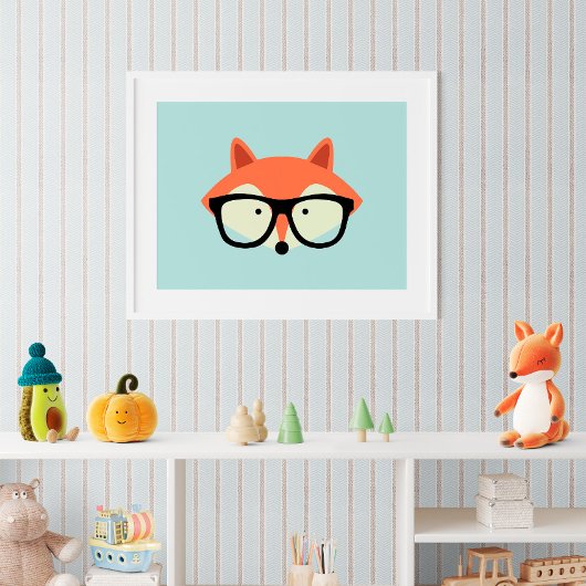 Süßer Hipster Rotfuchs Poster