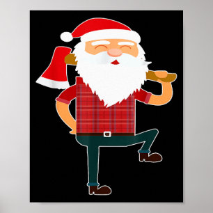 Süßer Holzfäller-Weihnachtsmann Lustiger hässliche Poster