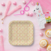 Süßer Honig-Patchwork-Keks-Teddybär Pappteller (Party)