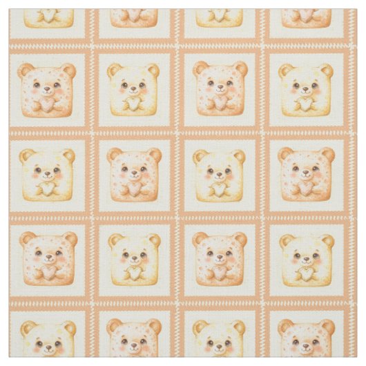 Süßer Honig-Patchwork-Teddybär Stoff (Muster)