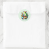 Süßer hoppender Osterfrosch Runder Aufkleber (Tasche)