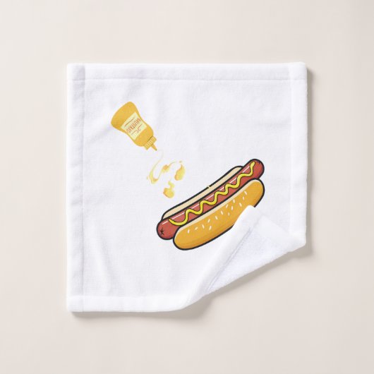 Süßer Hot Dog & Senfglas Waschlappen (Waschlappen)