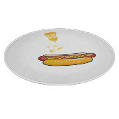 Süßer Hot Dog und Senfglas Schneidebrett (Ecke)
