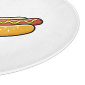 Süßer Hot Dog und Senfglas Schneidebrett (Ecke)