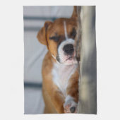 Süßer Hund als Haustier Geschirrtuch (Vertikal)