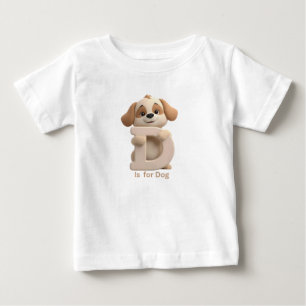 Süßer Hund Buchstabe D Kinder T-Shirt Tier Alpha