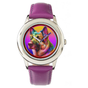 SÜßer HUND BUNTER REGENBOGEN Armbanduhr