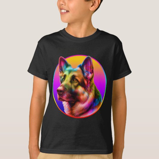 SÜSSER HUND BUNTER REGENBOGEN T-Shirt (Vorderseite)
