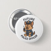 Süßer Hund fährt Skateboard Button (Vorne & Hinten)