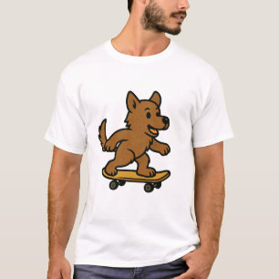 Süßer Hund fährt Skateboard T-Shirt