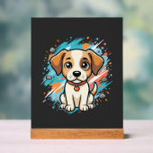 Süßer Hund Farb-Spritzer Vektor Kunst_1 Acrylschild (Neutral)