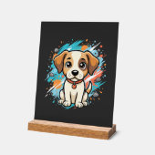Süßer Hund Farb-Spritzer Vektor Kunst_1 Acrylschild (Winkel)