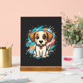 Süßer Hund Farb-Spritzer Vektor Kunst_1 Acrylschild (Hochzeit)