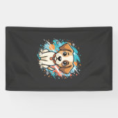 Süßer Hund Farb-Spritzer Vektor Kunst_1 Banner (Horizontal)