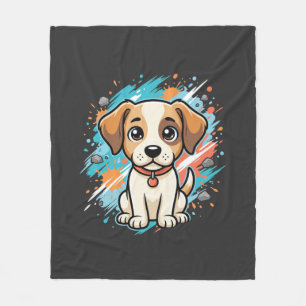Süßer Hund Farb-Spritzer Vektor Kunst_1 Fleecedecke