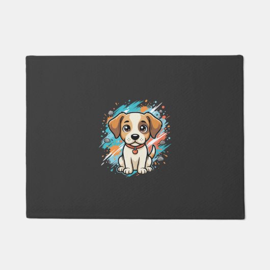 Süßer Hund Farb-Spritzer Vektor Kunst_1 Fußmatte (Vorderseite)