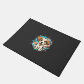 Süßer Hund Farb-Spritzer Vektor Kunst_1 Fußmatte (Schrägansicht)