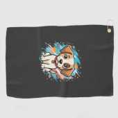 Süßer Hund Farb-Spritzer Vektor Kunst_1 Golfhandtuch (Horizontal)