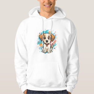 Süßer Hund Farb-Spritzer Vektor Kunst_1 Hoodie