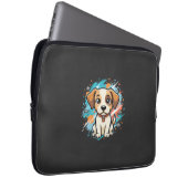 Süßer Hund Farb-Spritzer Vektor Kunst_1 Laptopschutzhülle (Vorne Rechts)