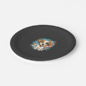 Süßer Hund Farb-Spritzer Vektor Kunst_1 Pappteller (Schrägansicht)