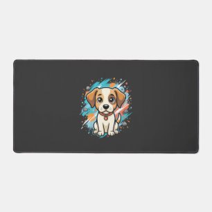 Süßer Hund Farb-Spritzer Vektor Kunst_1 Schreibtischunterlage