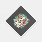 Süßer Hund Farb-Spritzer Vektor Kunst_1 Serviette (Ecke)