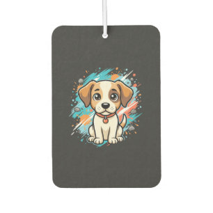 Süßer Hund Farbklecks Vektor Kunst_1 Autolufterfrischer