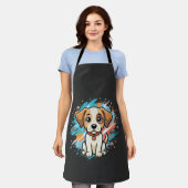 Süßer Hund Farbklecks Vektor Kunst_1 Schürze (Getragen)