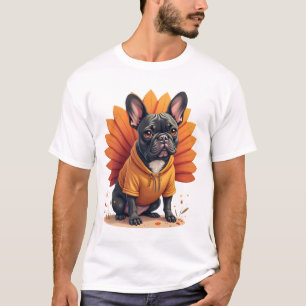 Süßer Hund Frenchie Erntedankfest Kinder Teenager T-Shirt