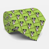 Süßer Hund grüne Schleife Krawatte (Gerollt)
