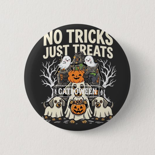 Süßer Hund Halloween Keine Tricks, nur Leckerlis_1 Button (Vorderseite)