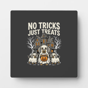 Süßer Hund Halloween Keine Tricks, nur Leckerlis_1 Fotoplatte