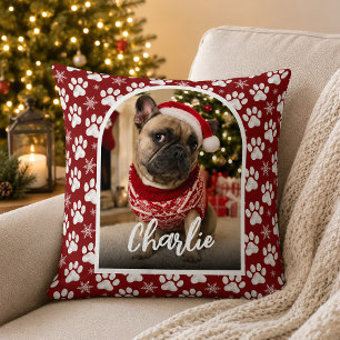 Süßer Hund Haustier Foto Weihnachten Kissen