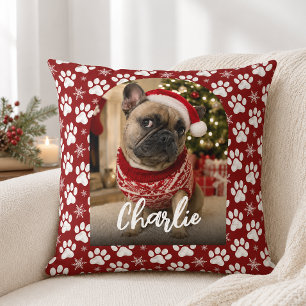 Süßer Hund Haustier Foto Weihnachten Kissen