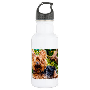 Süßer Hund Haustier Yorkie Frieden Liebe Schicksal Edelstahlflasche