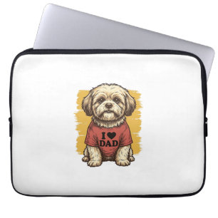 Süßer Hund, ich liebe Papa Vintage Gravur Vektor D Laptopschutzhülle