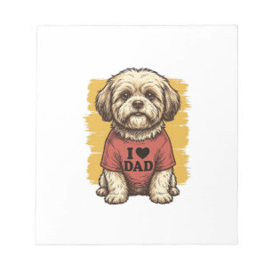 Süßer Hund, ich liebe Papa Vintage Gravur Vektor D Notizblock