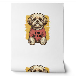 Süßer Hund, ich liebe Papa Vintage Gravur Vektor D Tapete