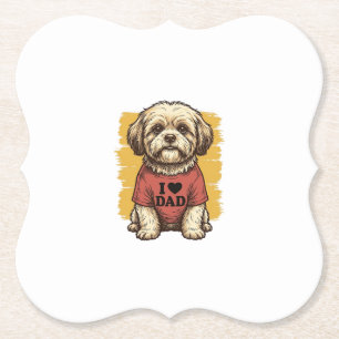 Süßer Hund, ich liebe Papa Vintage Gravur Vektor D Untersetzer