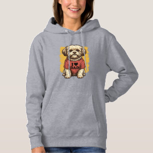 Süßer Hund Ich liebe Papa Vintage Gravur Vektor De Hoodie