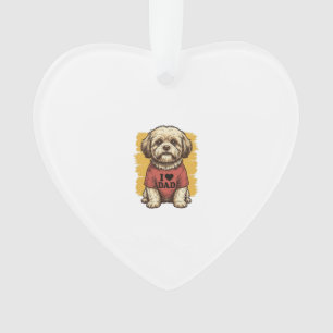 Süßer Hund Ich liebe Papa Vintage Gravur Vektor De Ornament