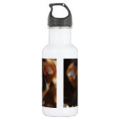 Süßer Hund im Heu Edelstahlflasche (Rückseite)