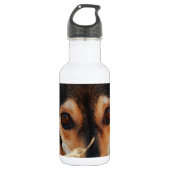 Süßer Hund im Heu Edelstahlflasche (Vorderseite)