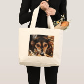 Süßer Hund im Heu Jumbo Stoffbeutel (Vorderseite (Produkt))